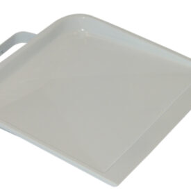 Stofblik Hollands model metaal met beugelgreep 22,5x25,5 cm wit