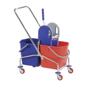 Mopwagen met pers chroom met pers 2x25 ltr